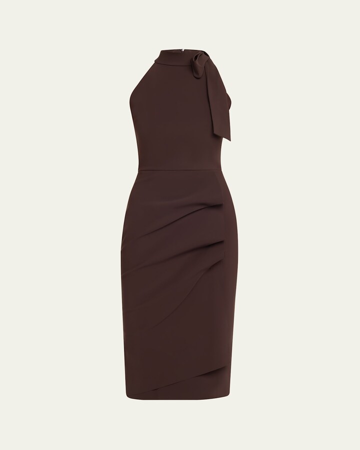 Chiara Boni La Petite Robe Adania Ruffle Jersey Halter Midi Dress