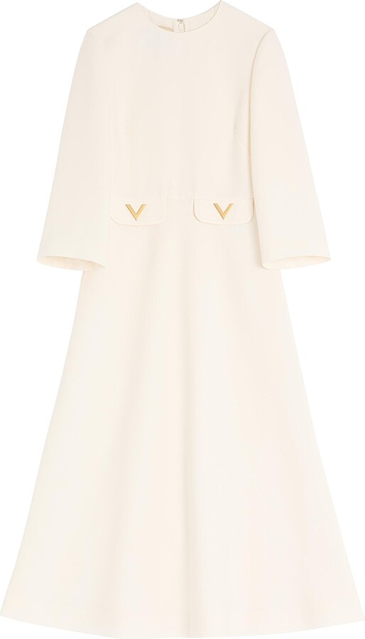 Valentino Garavani Women's Crepe Couture Midi Dress - Ivory - Size 4