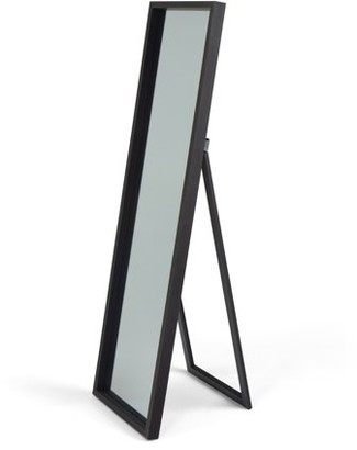Brooklyn + Max Farley 64 inch x 18 inch Rectangle Contemporary Standing Shadow Box Decor Mirror in Dark Brown