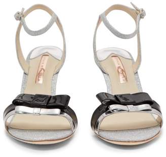 Sophia Webster Andie Bow Trim Glitter Sandals - Womens - Silver