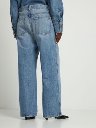 デニム・ジーパン Khaite High-Waisted Cotton Denim Jeans With Flare Legs KHAITE Ian cotton denim wide jeans - ShopStyle