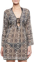 Thumbnail for your product : Letarte Tribal Long-Sleeve Tunic Coverup