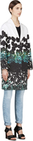 Thumbnail for your product : Cédric Charlier Black & White Painted Abstract Print Coat