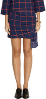Thumbnail for your product : Thakoon Plaid wrap-effect stretch-twill skirt