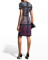 Thumbnail for your product : Shani Ombre Laser-Cut Crepe Sheath Dress