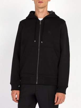 Burberry Hooded Cotton Blend Jersey Sweatshirt - Mens - Black