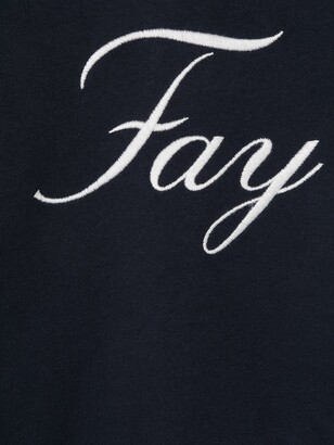 Fay Kids TEEN logo-embroidered hoodie