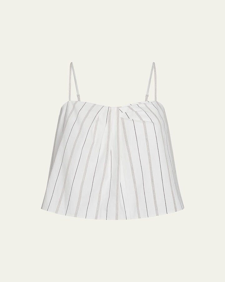 Vince Stripe Draped Tank Top