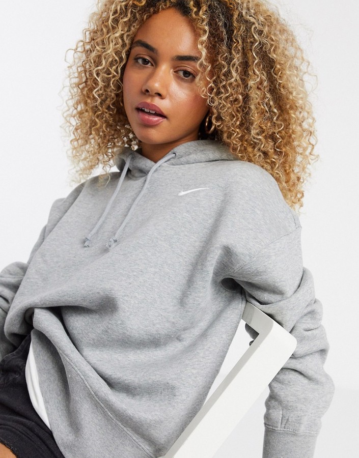 Nike Trend Fleece oversized hoodie in gray heather - ShopStyle