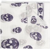 Thumbnail for your product : Alexander McQueen Skull-Print Frayed Scarf