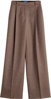 Checked Wide-Leg Trousers 