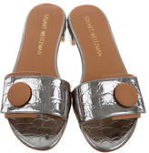 Thumbnail for your product : Stuart Weitzman Metallic Slide Sandals
