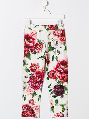 Dolce & Gabbana Children Peony Print Trousers
