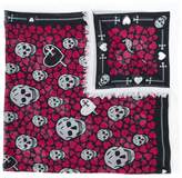 Thumbnail for your product : Alexander McQueen skull, dagger and heart print scarf