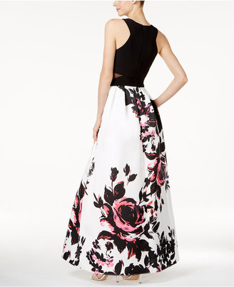 Xscape Evenings Floral-Print Ball Gown