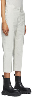 Rick Owens Off-White Poplin Cropped Trousers