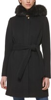 Thumbnail for your product : Cole Haan Women's Belted Faux-Fur-Trim Hooded Coat