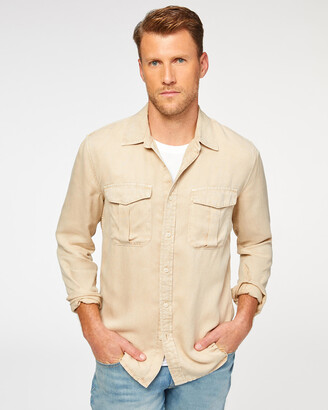 7 For All Mankind Long Sleeve Double Pocket Military Shirt - ShopStyle