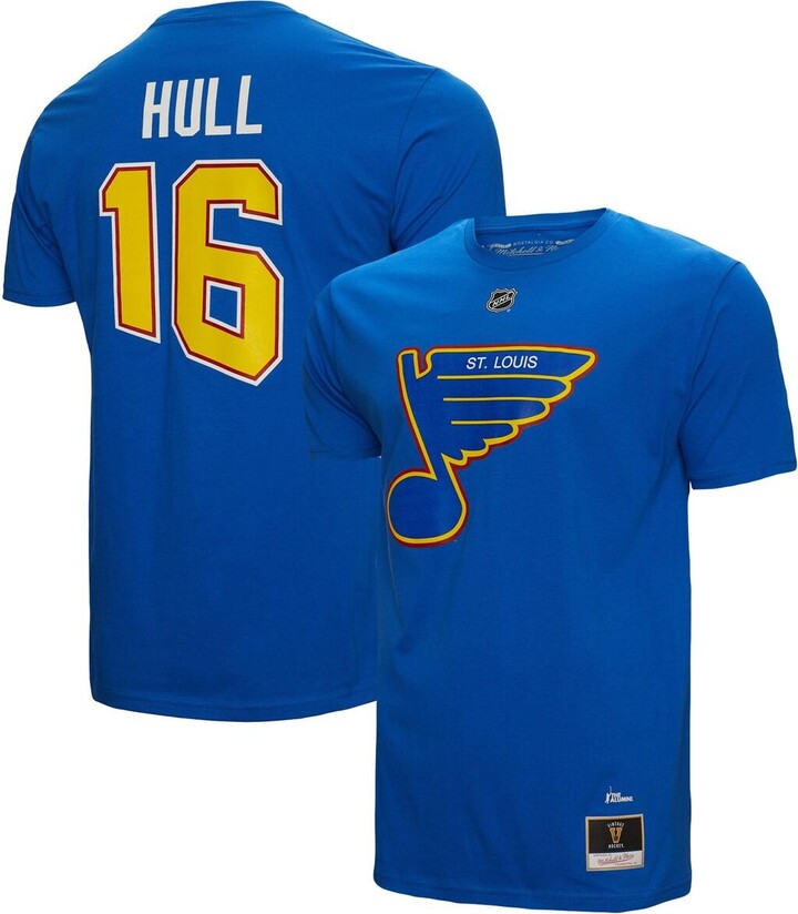 Mitchell & Ness Men's Brett Hull Blue St. Louis Blues Name and Number T- shirt - ShopStyle