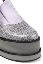 Thumbnail for your product : Ganni Croc-effect Leather Platform Pumps
