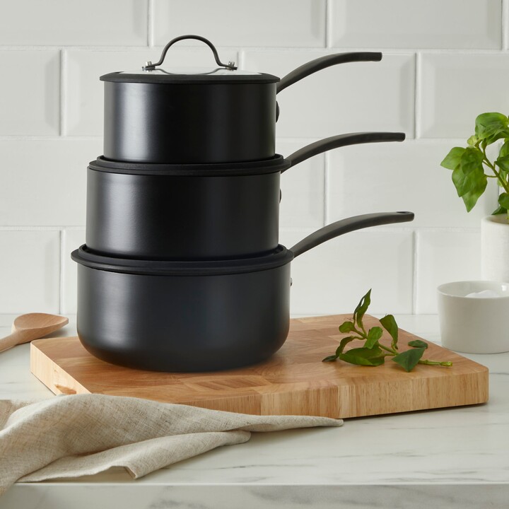 Dunelm Elements Black 3 Piece Pan Set Black ShopStyle