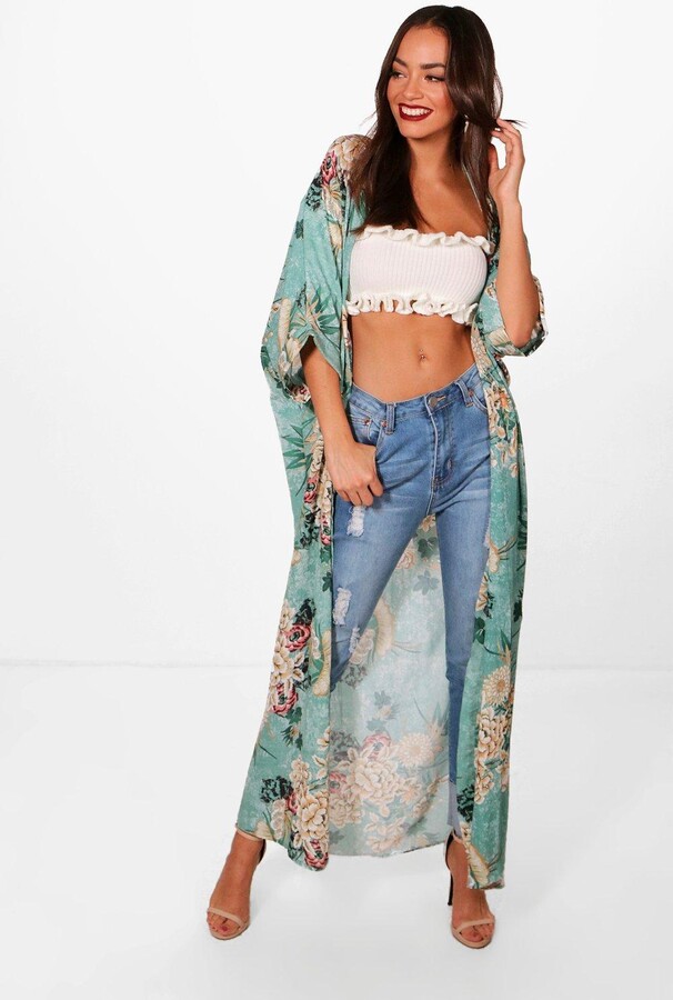 boohoo maxi kimono