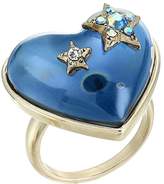 Thumbnail for your product : Betsey Johnson Blue and Gold Heart Mood Ring Ring