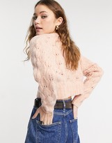 Thumbnail for your product : Topshop cropped cardigan in peach