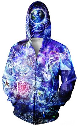 Aoibox Unisex 3D Digital Print Full-Zip Sweatshirt Hoodies