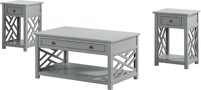 Alaterre Furniture Coventry Coffee Table & End Table with Drawers 3-piece Set
