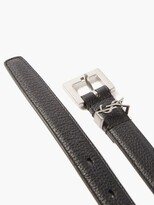 Thumbnail for your product : Saint Laurent loop Grained-leather Belt - Black