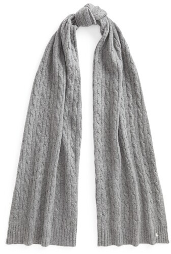 Ralph Lauren Cable-Knit Wool-Cashmere Scarf - ShopStyle Scarves & Wraps