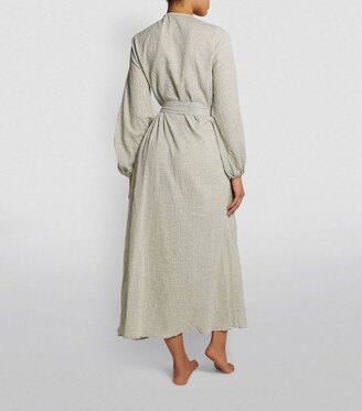 POUR LES FEMMES Organic Cotton Long Wrap Nightdress