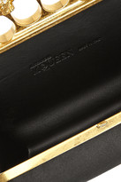 Thumbnail for your product : Alexander McQueen Knuckle small Swarovski crystal-embellished satin box clutch