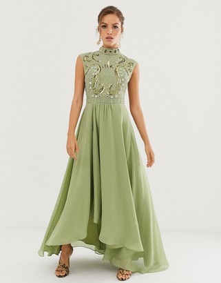 ASOS DESIGN DESIGN maxi dress with embellished mirror bodice