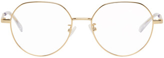 Bottega Veneta Gold Round Glasses