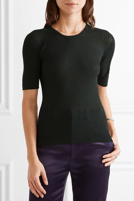 Lemaire Ribbed Wool Top - Dark green