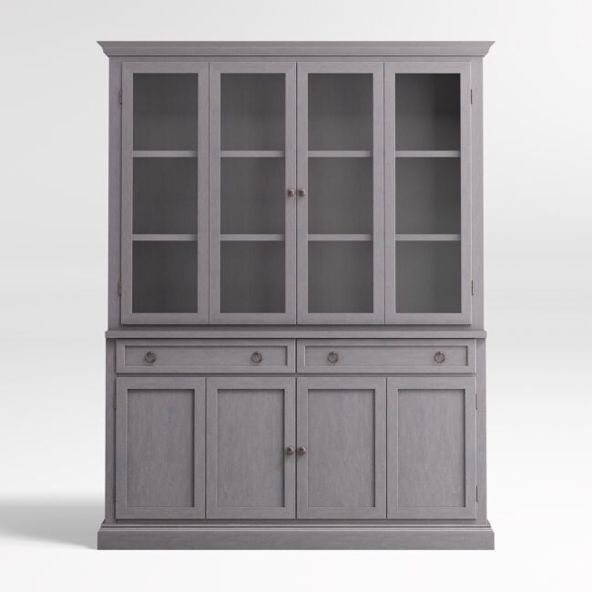 Cameo Dove Grey 2-Piece Entertainment Center with Wood and Glass Doors