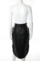 Thumbnail for your product : Loewe NWT Black Leather Flat Front Side Slit Mid Calf Pencil Skirt Sz 38 $3100