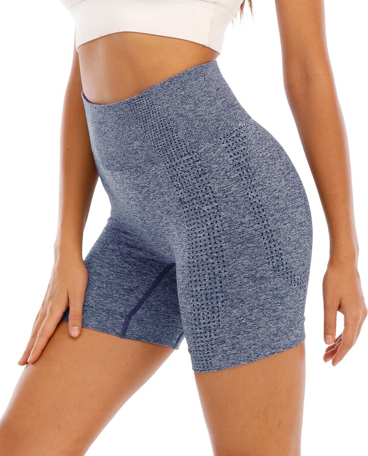 JEPOZRA High Waist Yoga Shorts Women Running Tummy Control Spandex Compression Shorts