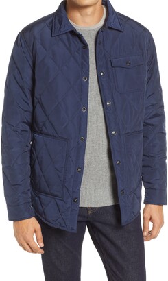 quilted down shirt jacket