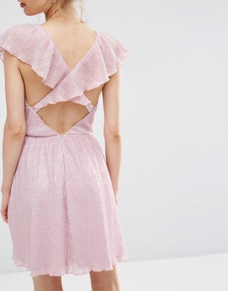 Asos Design ASOS Soft Ruffle Lace Plunge Mini Dress