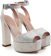 Thumbnail for your product : Giuseppe Zanotti Lavinia Leather Platform Sandals with Glitter