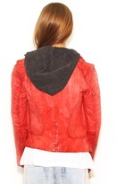Thumbnail for your product : Doma Camille Leather Jacket with Detachable Hood in Lady Bug