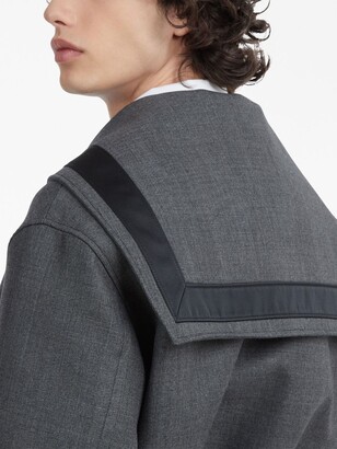 Ferragamo Virgin-Wool Sailor-Collar Jacket - ShopStyle Wool