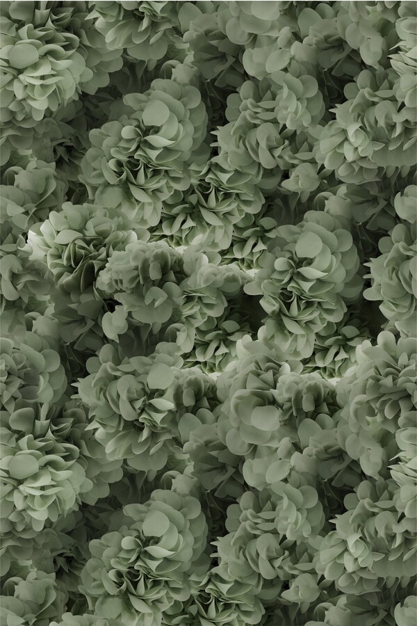 Andrés Reisinger Moooi Small Hortensia Green Rectangle Rug In Wool With Blind Hem Finish