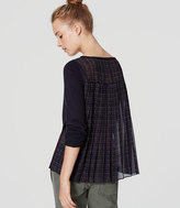Thumbnail for your product : LOFT Plaid Pleated Sweater