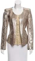Thumbnail for your product : Roberto Cavalli Structured Python & Leather Jacket