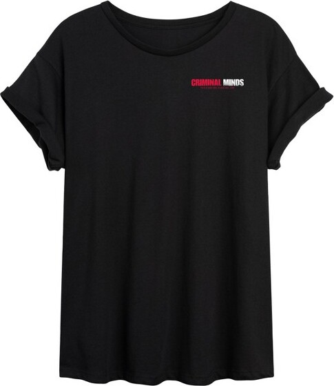 Criminal Minds Women'sCriminalMindsSmallLogoOversizedGraphicT-Shirt-Black-2X-Large