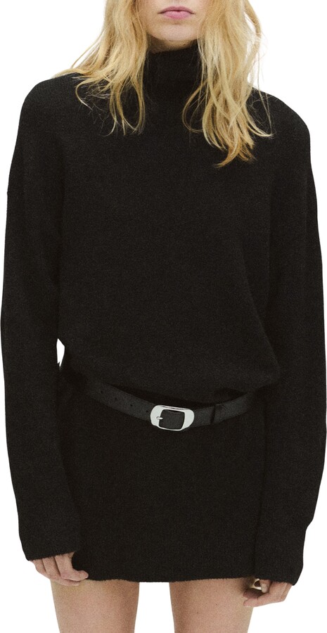 MANGO Turtleneck Long Sleeve Dress